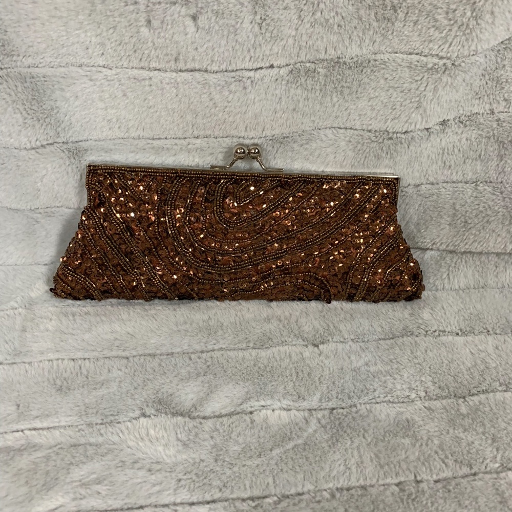 Bronze beaded Evening bag